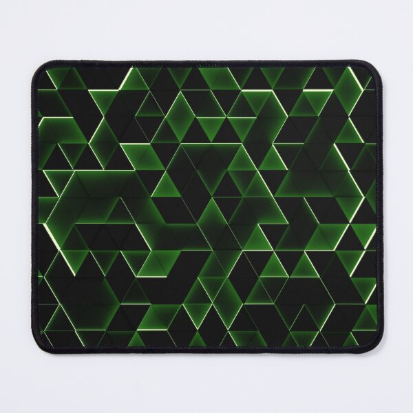 Item preview, Random shifted black triangle geometrical pattern background with green glow, minimal futuristic technology designed and sold by UDDesign.