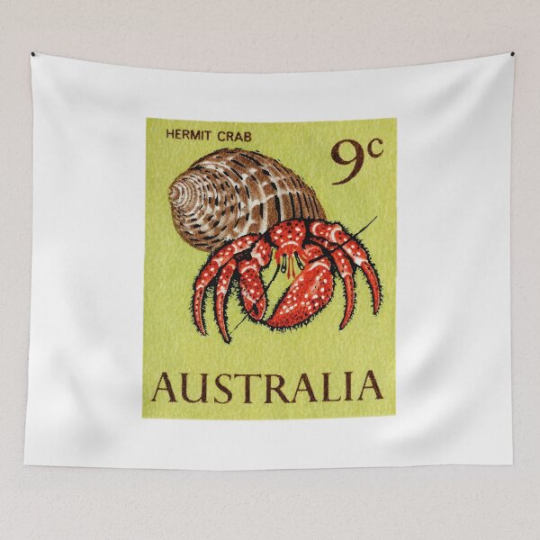Item preview, 1966 AUSTRALIA Hermit Crab Postage Stamp designed and sold by retrographics.