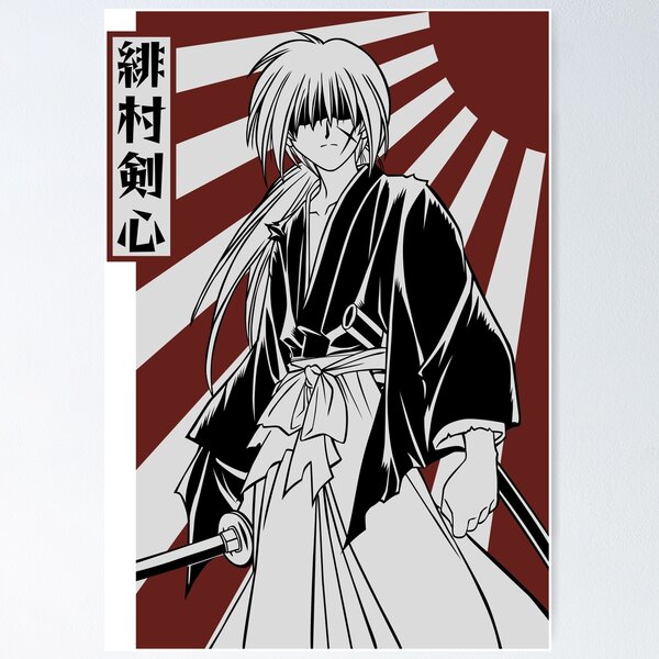 Ukeclvd Rurouni Kenshin Poster Japan Manga Himura Kenshin Personality Anime  Decorative Painting Wall Art Canvas Posters Gifts 12x18 inch No Frame