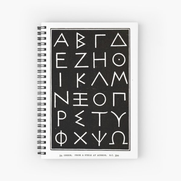 Vintage Greek Alphabet from Alphabets old and new, for the use of craftsmen (1910) Spiral Notebook