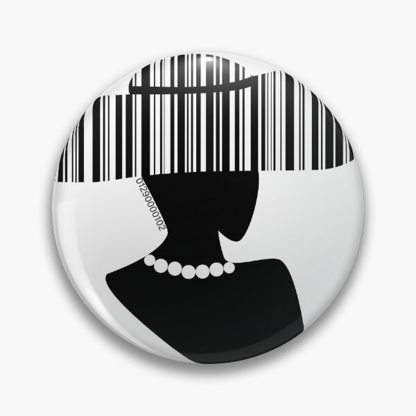 Item preview, barcode of a woman in a hat on a white background designed and sold by vilma3000.