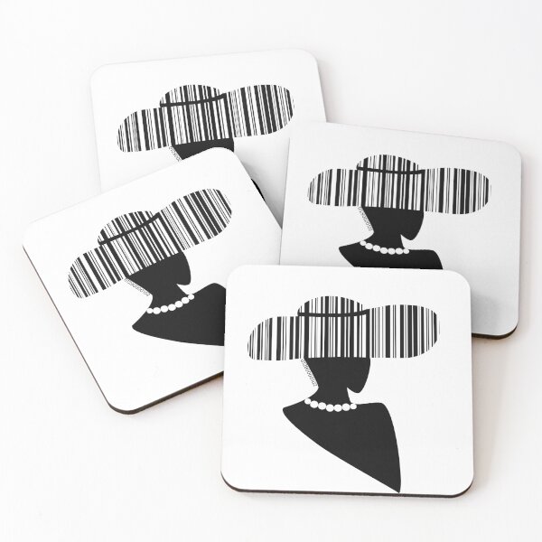 Item preview, barcode of a woman in a hat on a white background designed and sold by vilma3000.