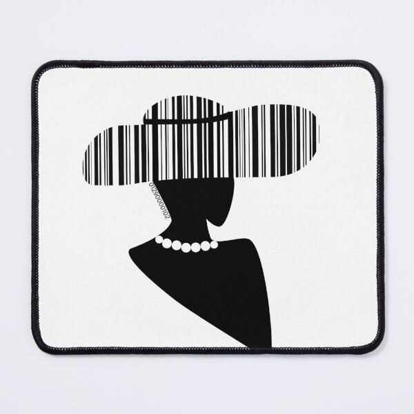 Item preview, barcode of a woman in a hat on a white background designed and sold by vilma3000.