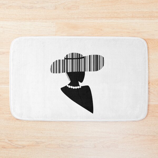 Item preview, barcode of a woman in a hat on a white background designed and sold by vilma3000.