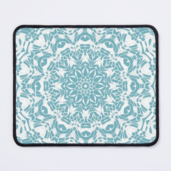 Item preview, Misty Teal and White Mandala designed and sold by Kelly Dietrich Mandala & Fractal Art.