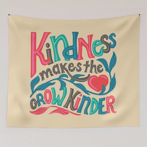 Item preview, KINDNESS MAKES THE HEART GROW KINDER UPLIFTING LETTERING QUOTE - UnBlink Studio by Jackie Tahara designed and sold by Jackie Tahara of UnBlink Studio.