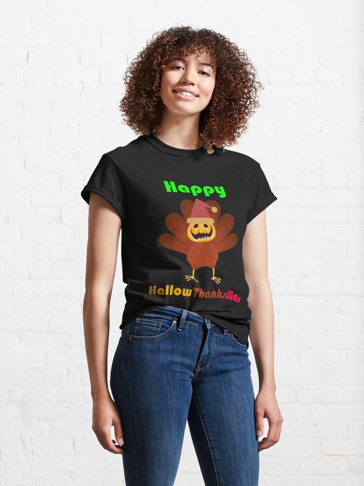 Disover Happy Hallothanksmas Halloween  Classic T-Shirt