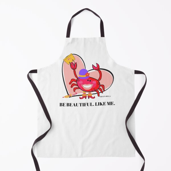 Item preview,  CUTE FUNNY CARTOON FUCHSIA  RED PINK CRAB WITH UMBRELLA TEXT #3 (BE BEAUTIFUL. LIKE ME.  - White/Transparent Background)  designed and sold by EllieMonroe.