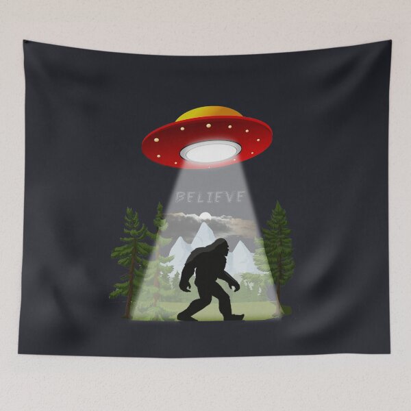 Item preview, Bigfoot Abducted by Space Alien Saucer designed and sold by checkertonetees.