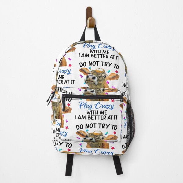 Item preview, COW DO NOT TRY TO PLAY CRAZY WITH ME I MA BETTER AT IT designed and sold by JARELYSHOP.