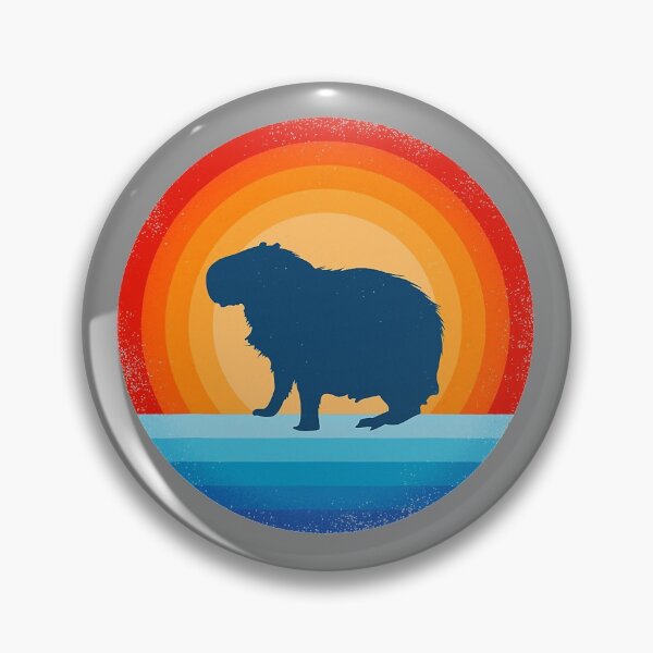 Artikelvorschau, Capybara Retro Vintage 60 70S Sunset Säugetier Tier Männer Frauen entworfen und verkauft von DyanStoy.