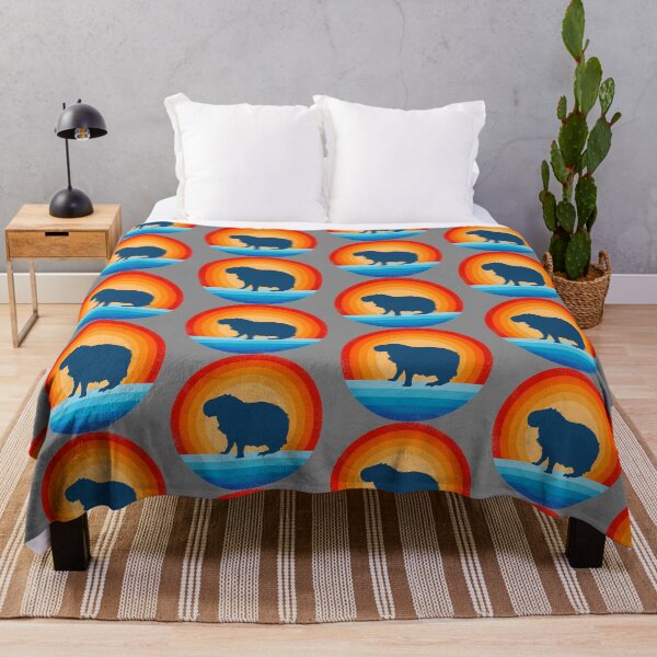 Artikelvorschau, Capybara Retro Vintage 60 70S Sunset Säugetier Tier Männer Frauen entworfen und verkauft von DyanStoy.