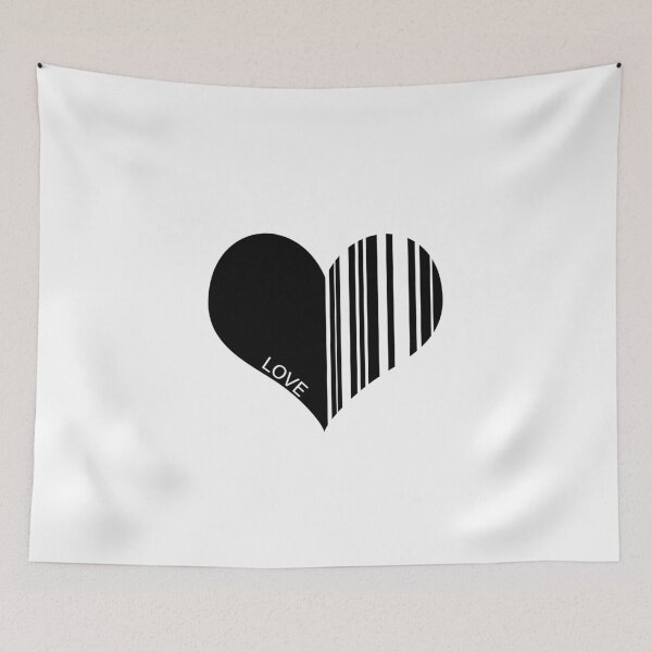 Item preview, barcode heart on a white background designed and sold by vilma3000.