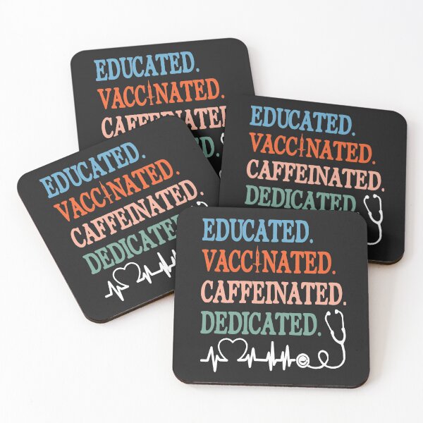 Item preview, EDUCATED VACCINATED CAFFEINATED DEDICATED SHIRT designed and sold by JARELYSHOP.