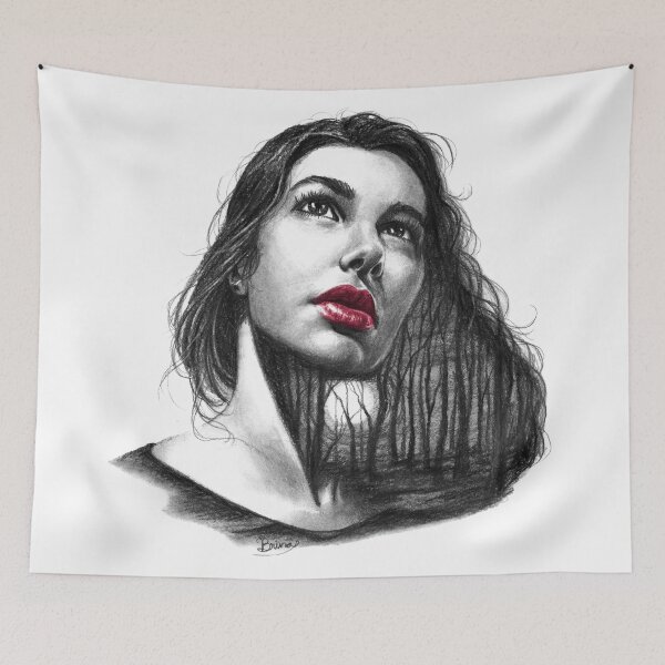 Item preview, Tangled Forest of Hair (red lips) designed and sold by Brina Williamson.