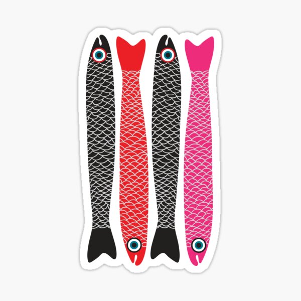 ANCHOVIES BRIGHT CUTE FISH - UnBlink Studio by Jackie Tahara Sticker