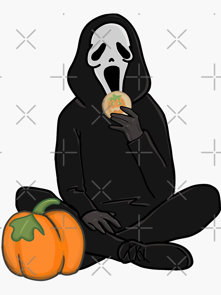 Glitch Ghost Face Halloween Trick Or Treat Graphic Illustration
