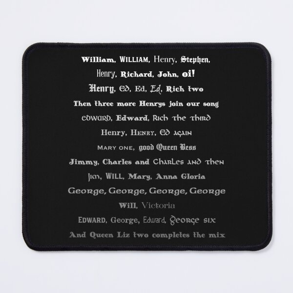 Item preview, Monarchs song, Horrible Histories designed and sold by wheatbeltdesign.