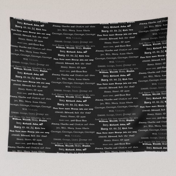 Item preview, Monarchs song, Horrible Histories designed and sold by wheatbeltdesign.