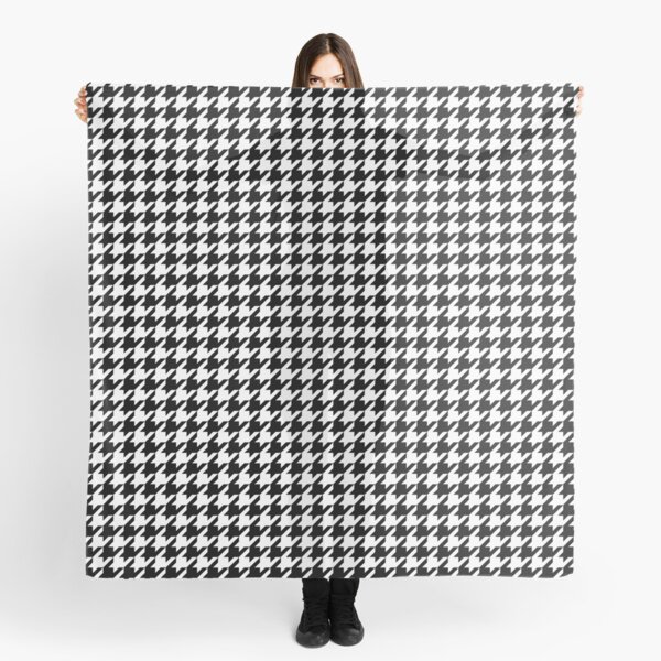Houndstooth Black And White Checkered Scarf