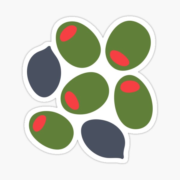 BIG BLACK AND GREEN OLIVES - UnBlink Studio by Jackie Tahara Sticker