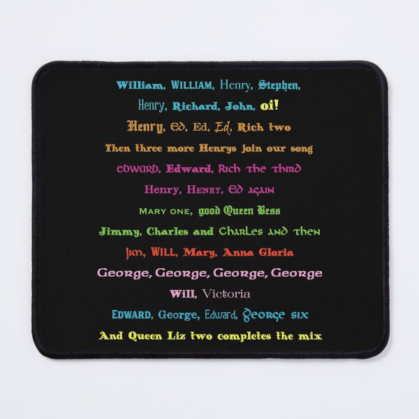 Item preview, Monarchs song, Horrible Histories COLOUR designed and sold by wheatbeltdesign.