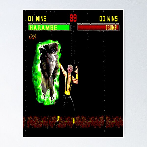 Item preview, Harambe vs Trump Mortal Kombat designed and sold by earlstevens.