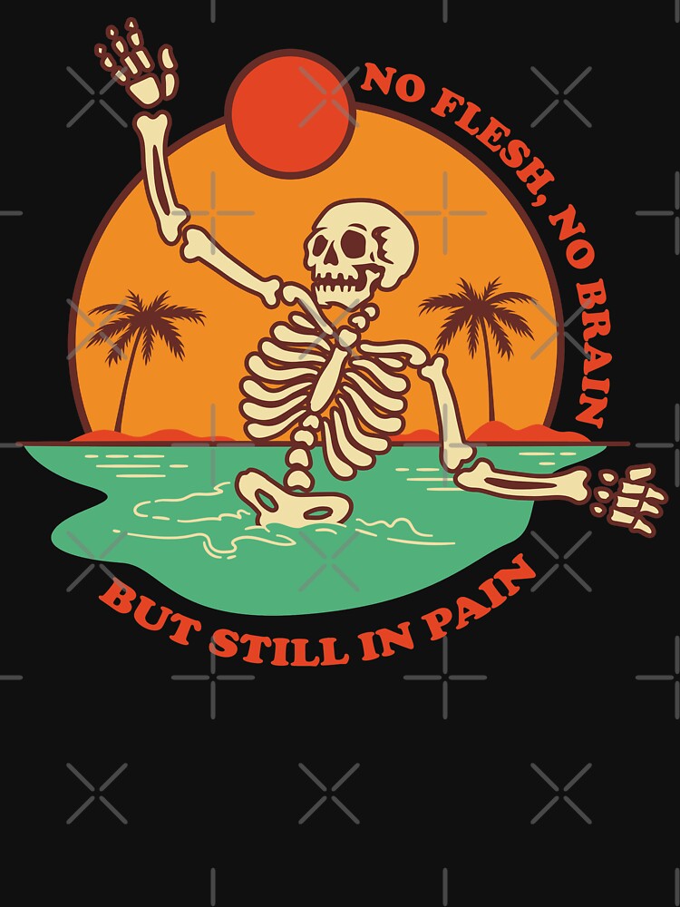 Skeleton In Beach - No Flesh No Brain But Still In Pain