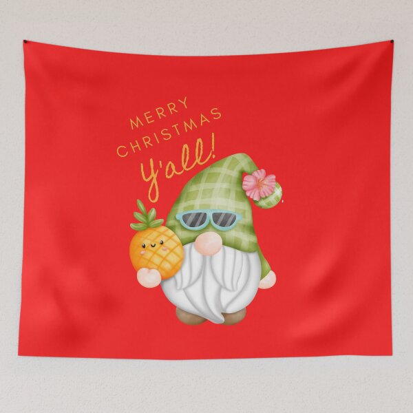 Item preview, Merry Christmas Tropical Beach Santa Gnome with Pineapple designed and sold by sandycoconuts.