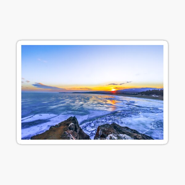 Sunrise at lake Baikal Sticker