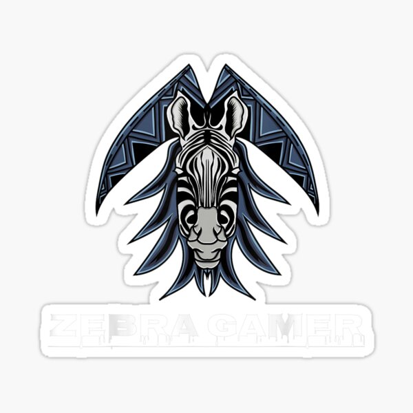 "Zebra Gamer Controller Graphic Design For Gamer Kids " Sticker for