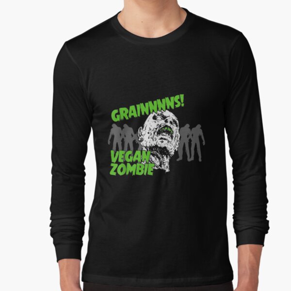 Halloween Grains Vegan Zombie Long Sleeve T-Shirt