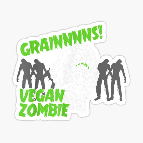Halloween Grains Vegan Zombie Sticker