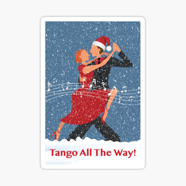 Tango All The Way Christmas Tango Dancers in Snow Sticker