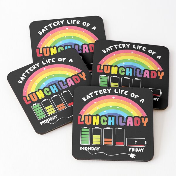Artikelvorschau, Lustige Mens Cafeteria Regenbogen Batterielebensdauer einer Schulmittagessen-Dame entworfen und verkauft von Odertwahlgren.