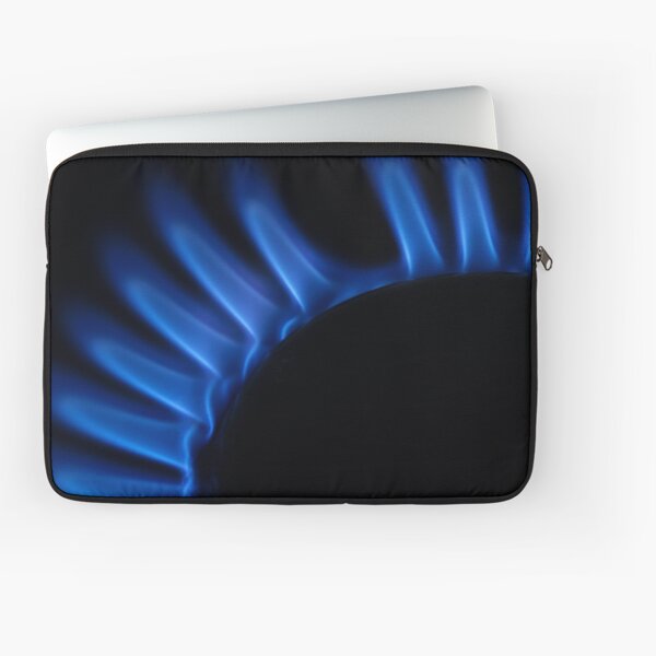 Lit blue gas ring, close-up Laptop Sleeve