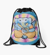 ganesh enjoys shakes Drawstring Bag