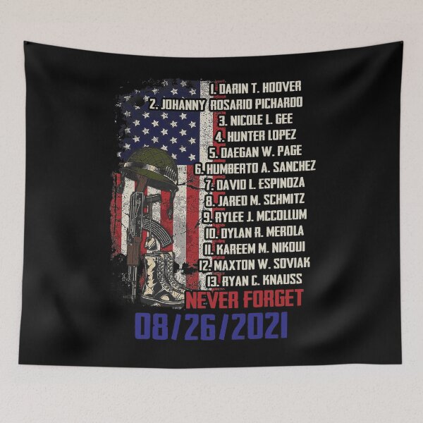 Item preview, Never Forget Of Fallen Soldiers 13 Heroes Name 08 26 2021 Shirt designed and sold by georgiab491mic.