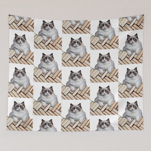 Item preview, Reading Nerdy Cat Portrait designed and sold by Coczzi.