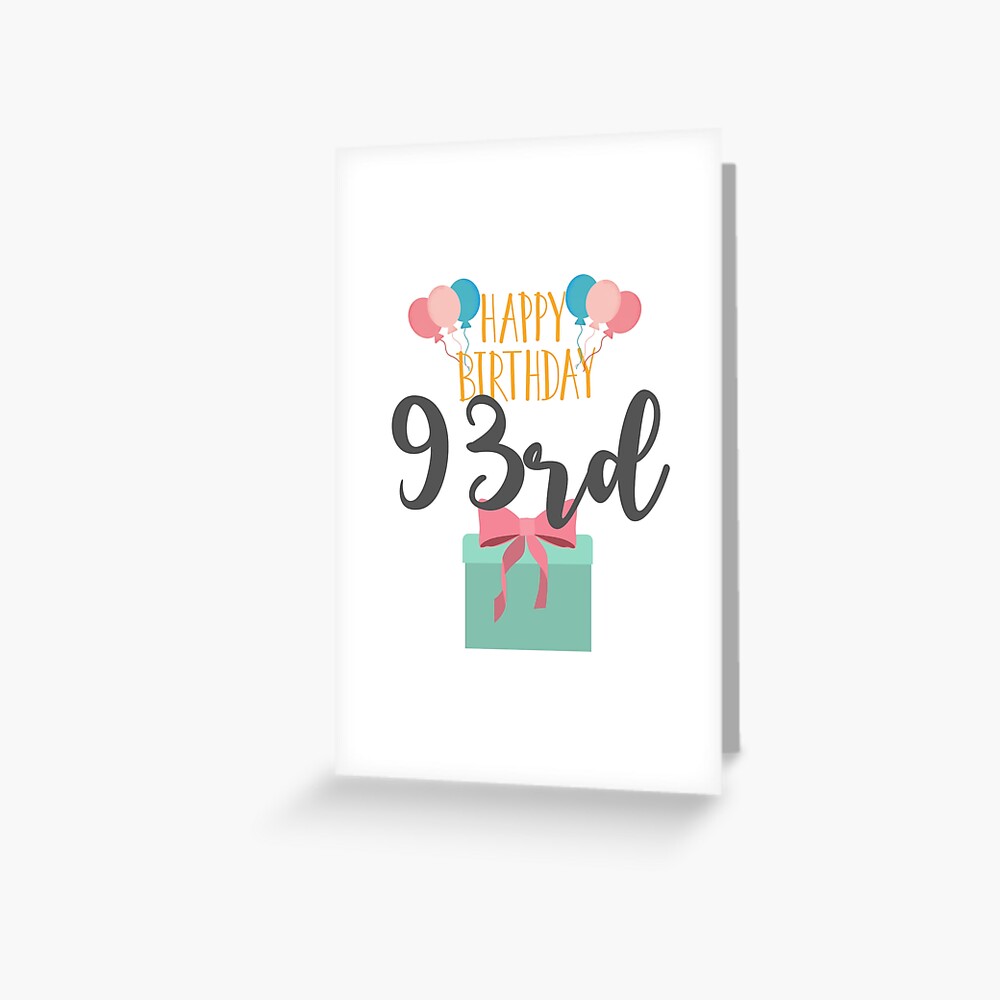 "Alles Gute zum Geburtstagskarte 93. Geburtstag Grußkarte