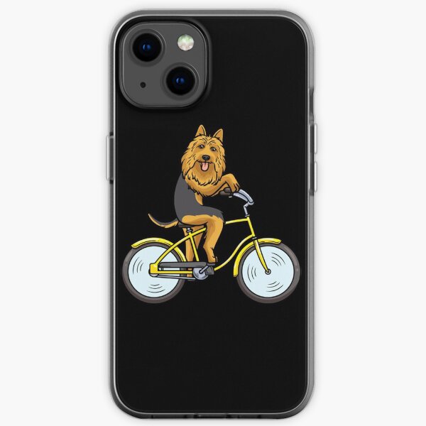 Australian Terrier Dog With Bike iPhone Soft Case