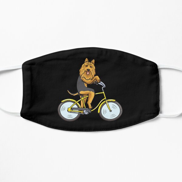 Australian Terrier Dog With Bike Flat Mask