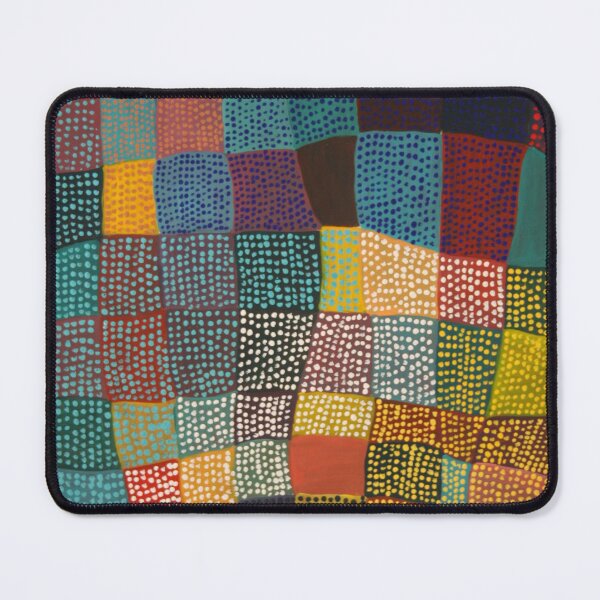 Dot Patchwork Landscape Mouse Pad