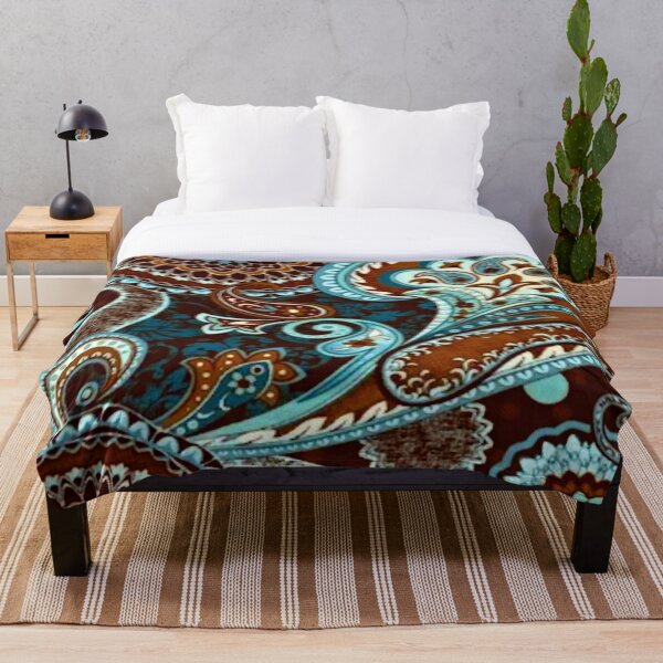Item preview, Turquoise Brown Vintage Paisley designed and sold by Gerson Ramos.