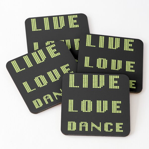 Item preview, Live Love Dance Black and Yellow Geometric Seventies Disco Text designed and sold by taiche.