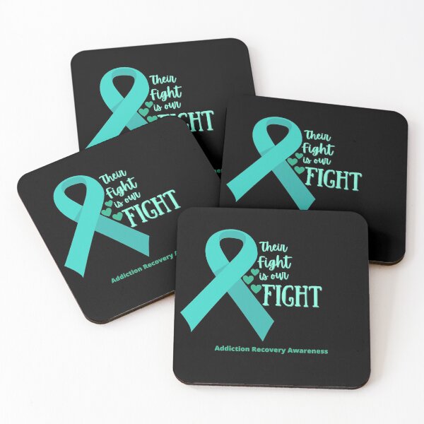 Item preview, Addiction Awareness Ribbon Quote. Design In Teal and Turquoise Colors designed and sold by Dog Hair and Healing.