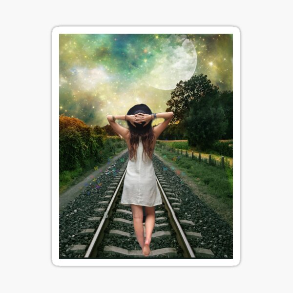 little-girl-through-the-way-of-path-illustrator-sticker-for-sale-by