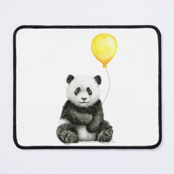 Item preview, Baby Panda with Yellow Balloon Whimsical Watercolor Animal  designed and sold by Olga Shvartsur.