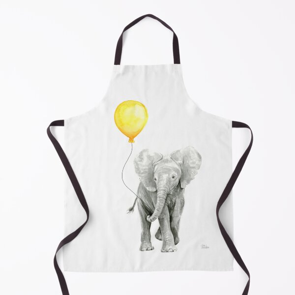 Item preview, Elephant Baby Watercolor with Yellow Balloon designed and sold by Olga Shvartsur.
