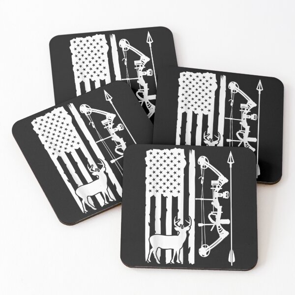 Item preview,  Distressed Vintage American Flag Deer Bow Hunting Gift designed and sold by bessiey23.